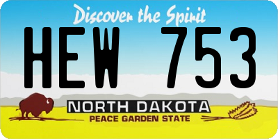 ND license plate HEW753