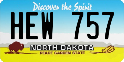 ND license plate HEW757