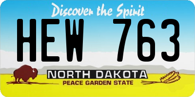 ND license plate HEW763