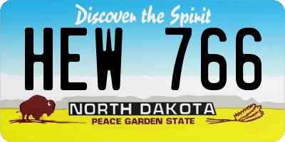 ND license plate HEW766