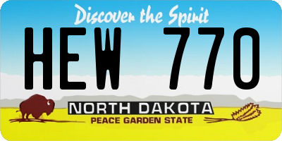 ND license plate HEW770
