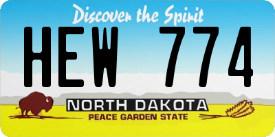 ND license plate HEW774