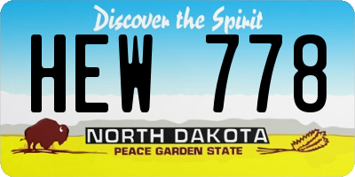 ND license plate HEW778