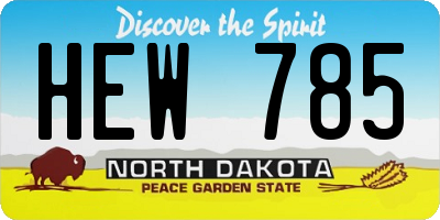 ND license plate HEW785