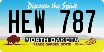 ND license plate HEW787