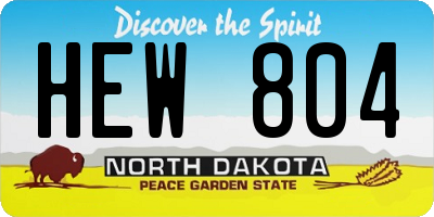 ND license plate HEW804