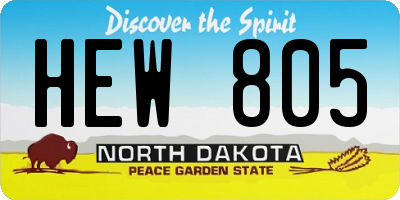 ND license plate HEW805