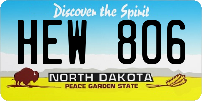 ND license plate HEW806