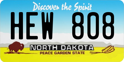 ND license plate HEW808