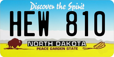ND license plate HEW810