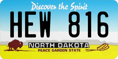 ND license plate HEW816
