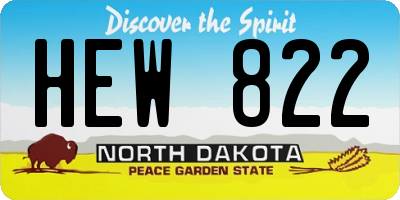 ND license plate HEW822
