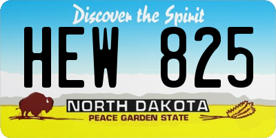 ND license plate HEW825