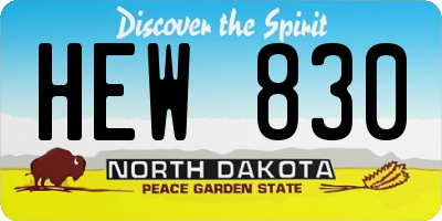 ND license plate HEW830
