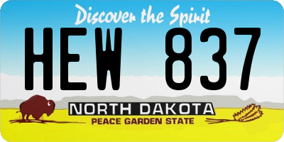 ND license plate HEW837