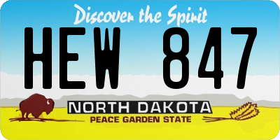 ND license plate HEW847
