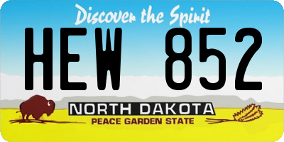ND license plate HEW852