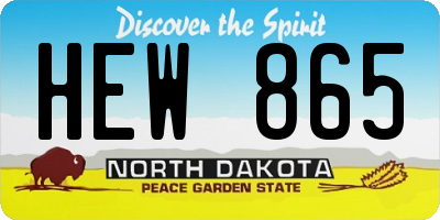 ND license plate HEW865