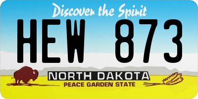 ND license plate HEW873
