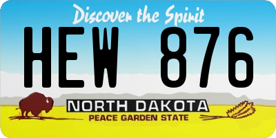 ND license plate HEW876