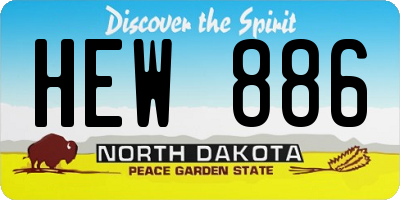 ND license plate HEW886