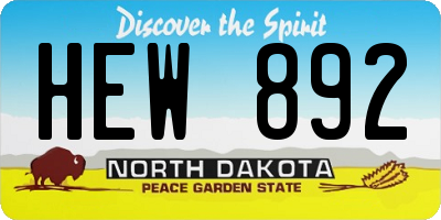 ND license plate HEW892