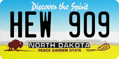 ND license plate HEW909