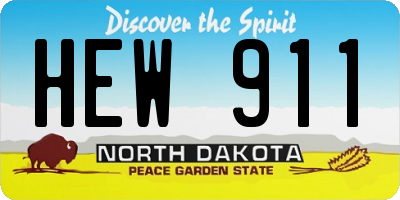 ND license plate HEW911