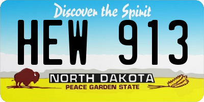 ND license plate HEW913