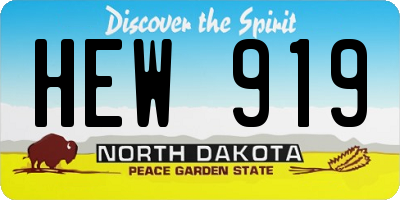 ND license plate HEW919