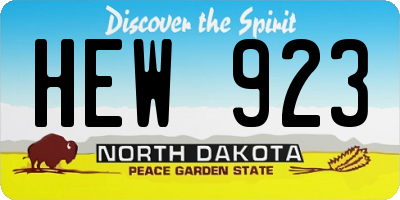 ND license plate HEW923