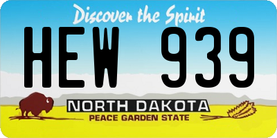ND license plate HEW939