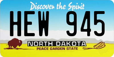 ND license plate HEW945