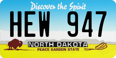 ND license plate HEW947