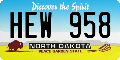 ND license plate HEW958
