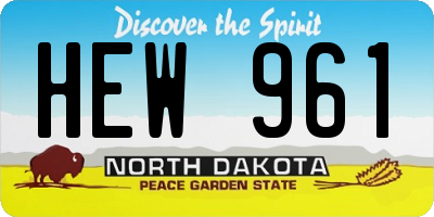 ND license plate HEW961