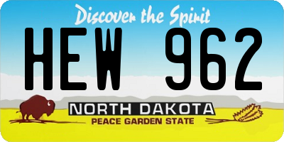 ND license plate HEW962