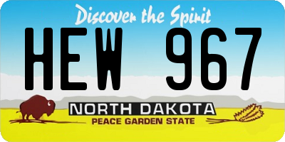 ND license plate HEW967