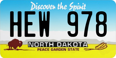 ND license plate HEW978