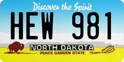 ND license plate HEW981