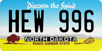 ND license plate HEW996