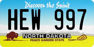 ND license plate HEW997