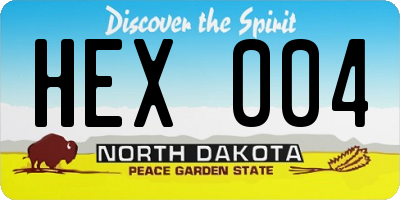 ND license plate HEX004