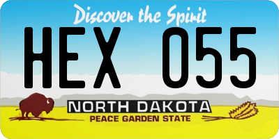 ND license plate HEX055