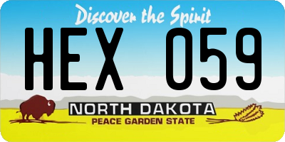 ND license plate HEX059