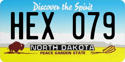 ND license plate HEX079