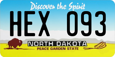 ND license plate HEX093