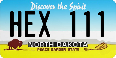 ND license plate HEX111