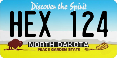 ND license plate HEX124