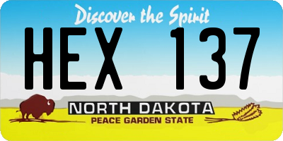 ND license plate HEX137